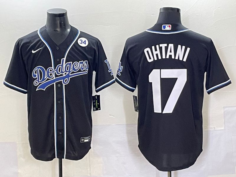 Men 2025 Los Angeles Dodgers #17 Ohtani Black Three generations Fashion Nike MLB Jersey style 70423->los angeles dodgers->MLB Jersey